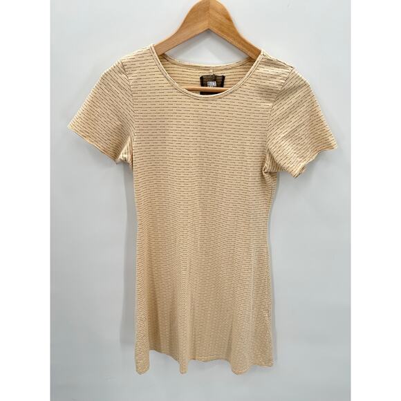 Reformation Tan Crewneck Short Sleeve Stretch Dress // M - Picture 1 of 7